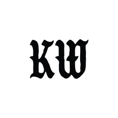KW monogram logo design letter text name symbol monochrome logotype alphabet character simple logo