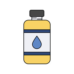 water bottle color line icon with white background vector stock illustration
