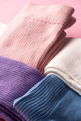 Colorful cotton socks in soft pastel shades for casual wear and comfort