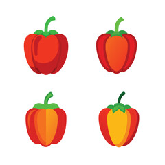capsicum Silhouette vector icon on white background