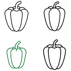 capsicum outline vector icon on white background