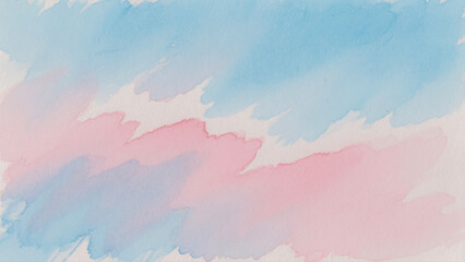 Abstract watercolor sky with fluffy clouds and bright sunlight