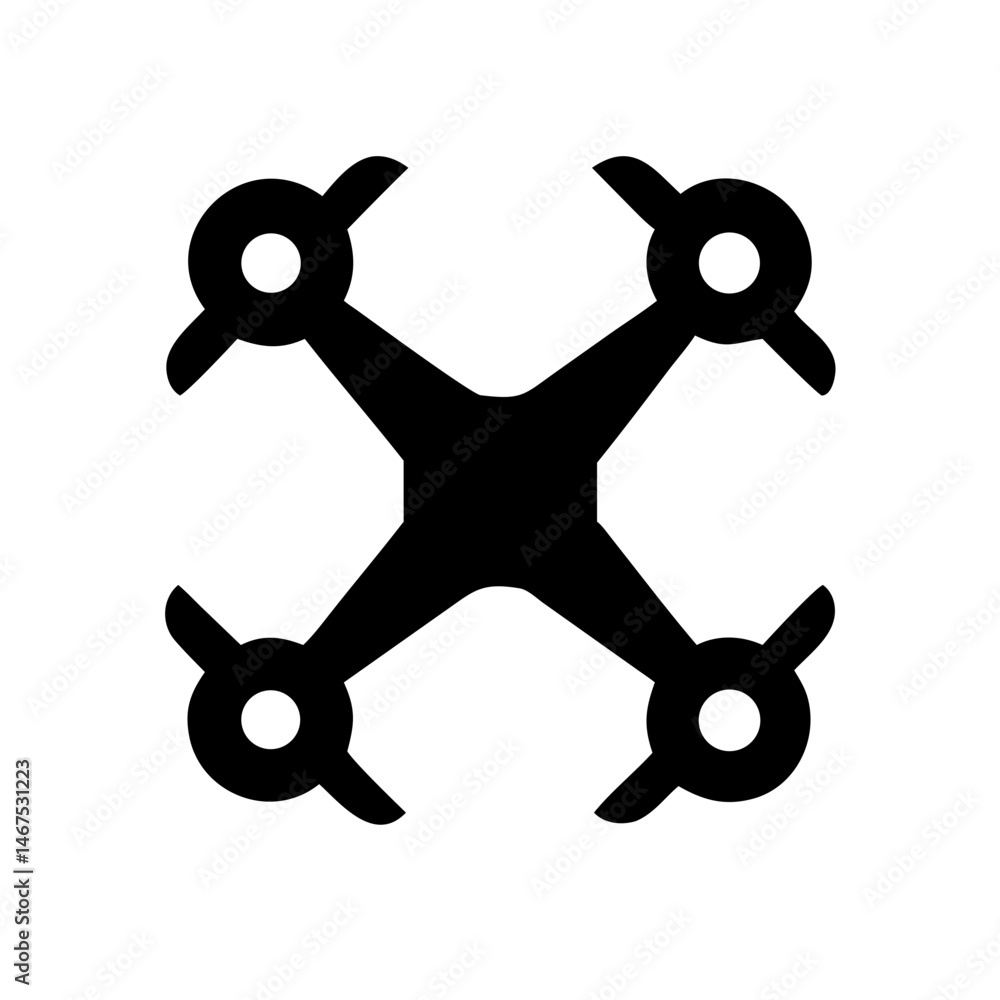 Poster drone on transparent background for web and graphic design