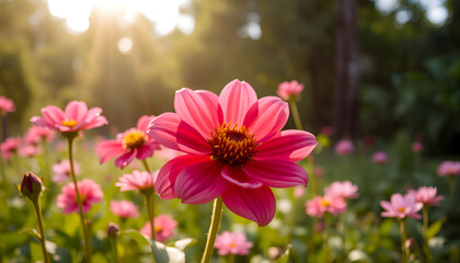 pink cosmos flowers