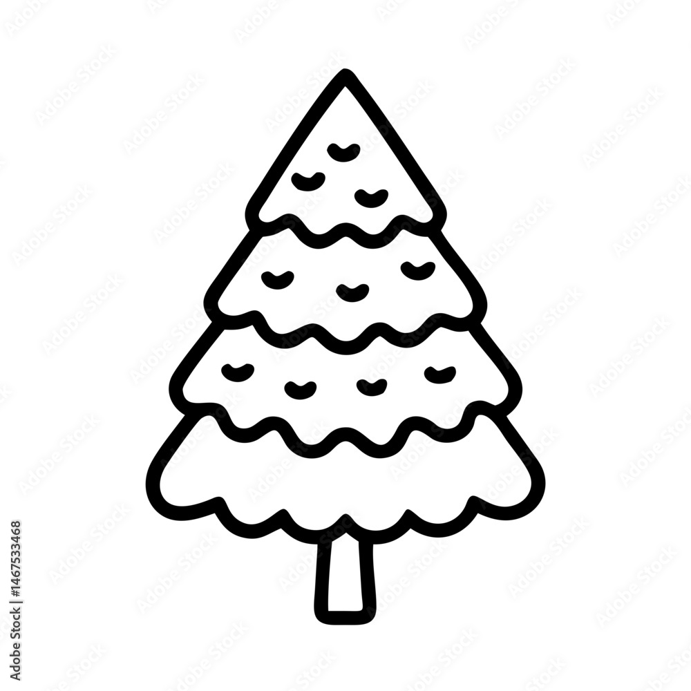 Poster fluffy fir on transparent background for web and graphic design