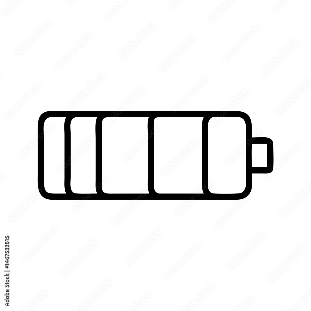 Poster full horizontal battery on transparent background for web and graphic design