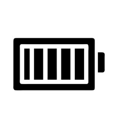 full battery silhouette on transparent background for web and graphic design