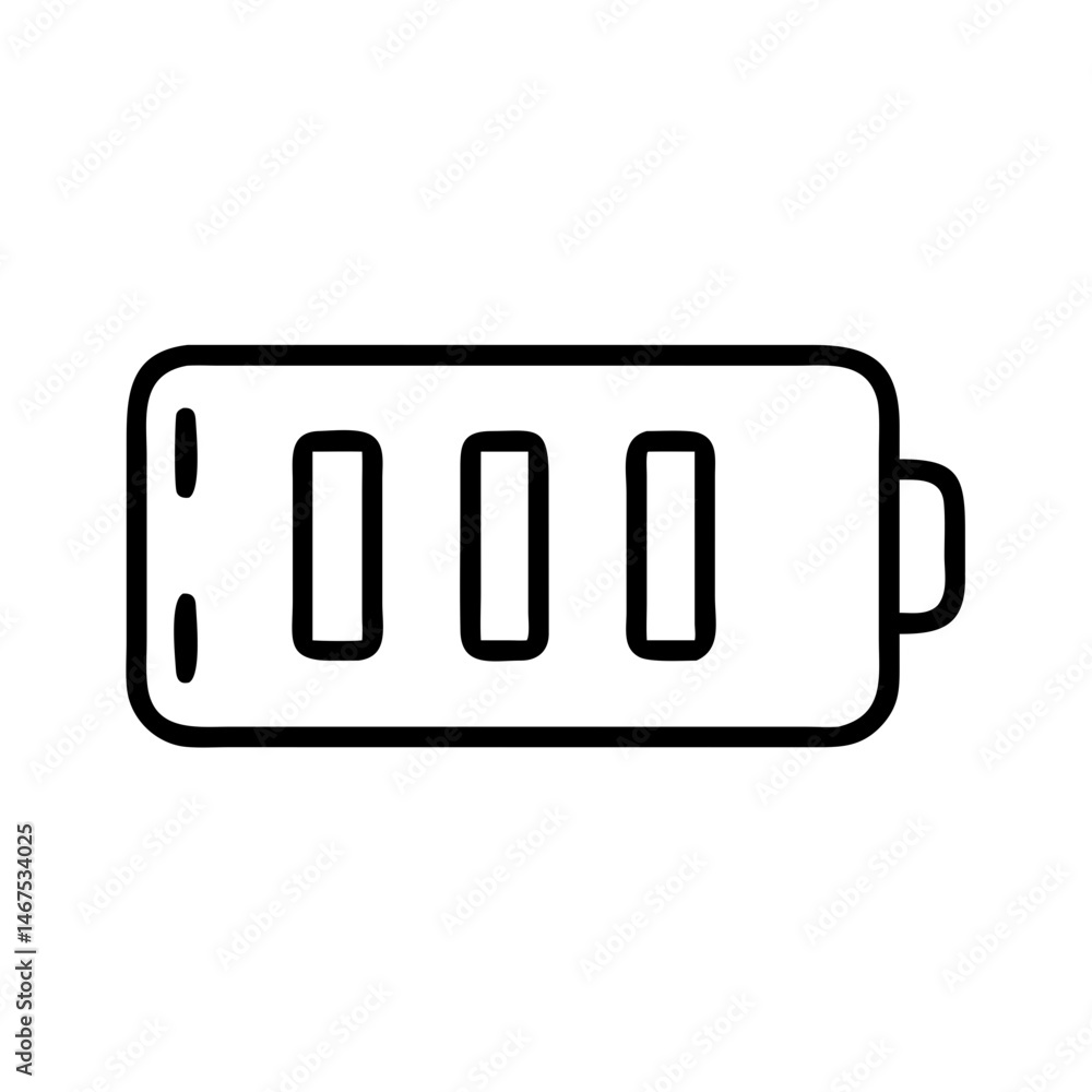 Aufkleber half battery with pause bars on transparent background for web and graphic design