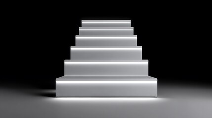 Illuminated Steps to Success Abstract 3D Staircase. (1)