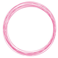 Circle Line Marking Illustration Doodle Highlights That Can Be Used For Sticker, Icon, Decorative, etc. | Marker circle with pink color
