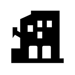 Obraz premium Icon of a damaged building to signify destruction or disrepair