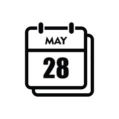 calender icon, 28 may icon with white background