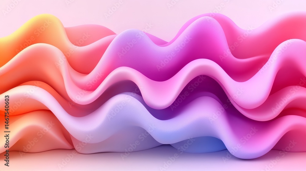 Aufkleber abstract waves in color: a mesmerizing 3d rendering of flowing, undulating forms, awash in a vibrant