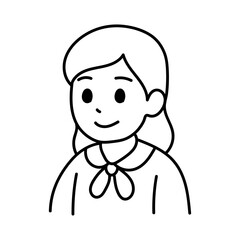 Avatar Cartoon Asia Student Girl minimal line
