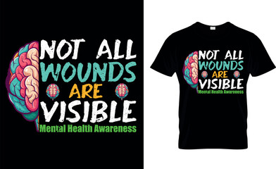 Fight the Stigma Mental Health Awareness, t-shirt design, Mental Health Awareness Depression Human Brain Illness Support T-Shirt Design, mental health sublimation t-shirt design