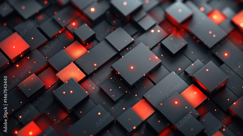 Poster the abstract picture of the red shape repetitive pattern polygon geometry in the background, geometr