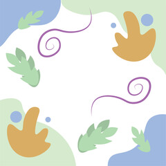 Green abstract leaves frame. Vector