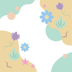 Floral stars spring backdrop. Vector