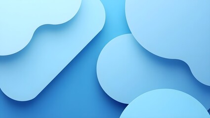 A clean and modern abstract composition featuring various shades of blue, soft curves, and geometric elements. Perfect for use in digital designs, presentations, and creative backgrounds.