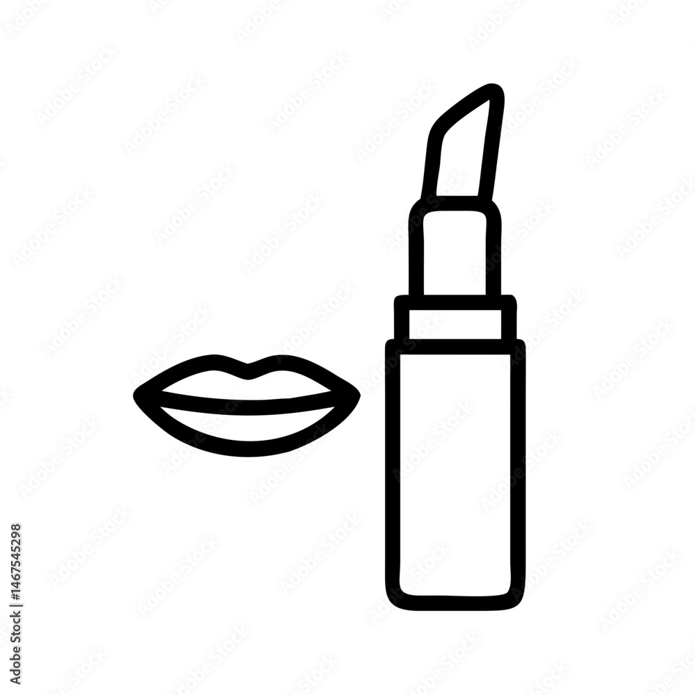 Poster lip balm or gloss on transparent background for web and graphic design