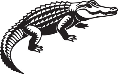 Fototapeta premium Crocodile silhouette in vector art, perfect for kids' coloring pages, emphasizing fun and creativity in art