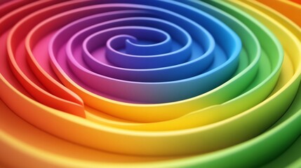 Abstract Rainbow Swirl: Vibrant Colorful Lines Forming a Spiral Pattern