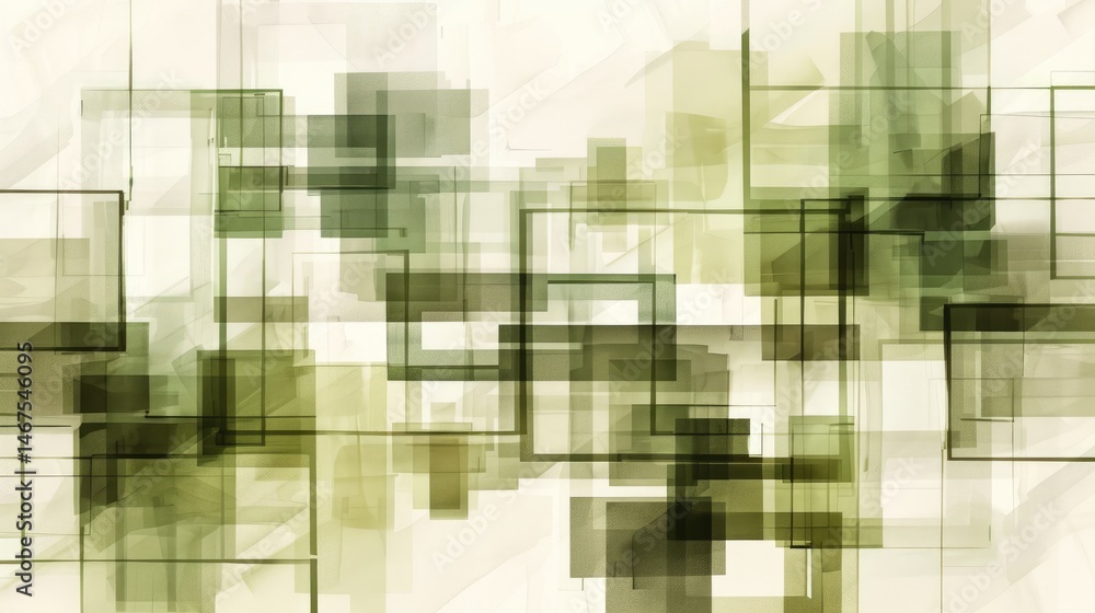 Poster the abstract picture of the green square repetitive pattern polygon geometry in the background, geom