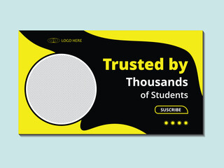 Distance Learning YouTube Thumbnail with Flat Illustration
