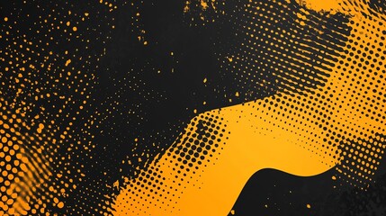 Abstract halftone background with yellow and black color combination