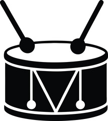 drum and sticks silhouette vector icon