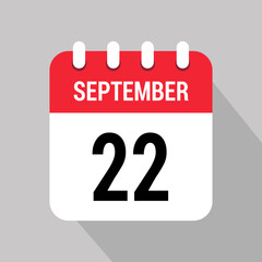22 september calendar icon design object vector