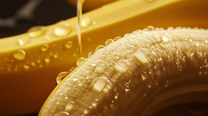 Golden Honey Drizzling over a Fresh Banana: A Sweet and Healthy Treat