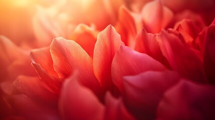Abstract red flower petals in soft light creating a warm and inviting feeling