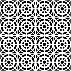 Seamless Geometric Vector Pattern with Concentric Circles and Grid Lines