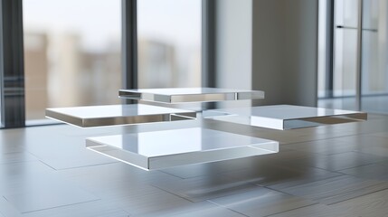 Floating Shelves in Modern Interior Design with Minimalist Aesthetic and Natural Light