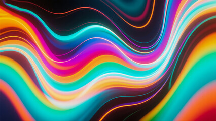 Abstract colorful wave background with rainbow lines and gradient design