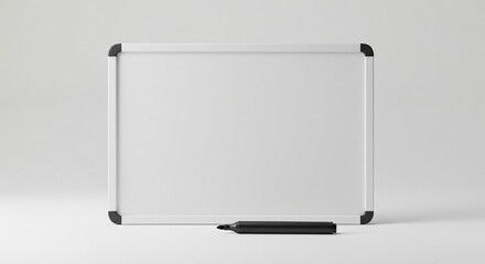 White Whiteboard with Marker Mockup
