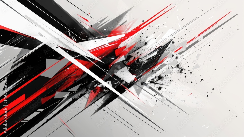 Poster abstract red, black color wave express, emphasize energetic splashed line. seamless texture of vivid