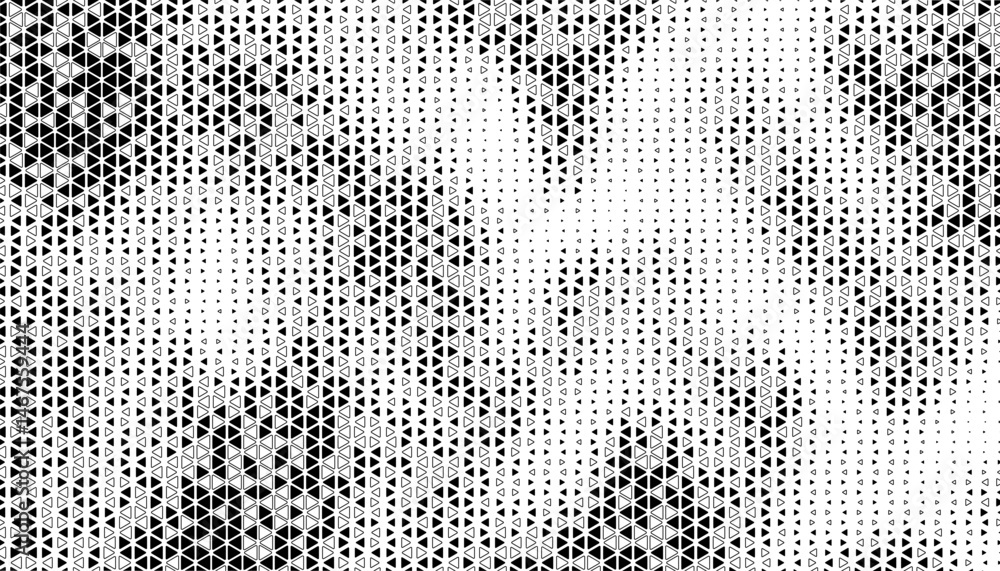 Poster black and white abstract halftone pattern with pixel effect for modern background or jersey design. 