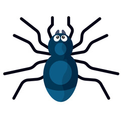 Blue cartoon spider bug. Vector