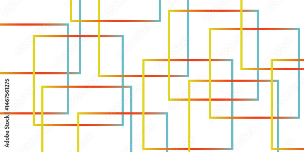 Poster abstract colorful geometric pattern square and random lines. linear background square lines protecti