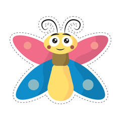 Colorful cartoon butterfly. Vector
