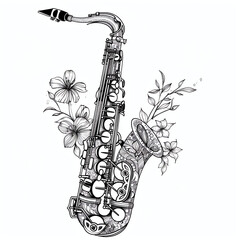 saxophone coloring page