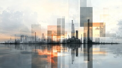 Fototapeta premium A strategic review of oil and gas investments is being conducted with a focus on mitigating risks, evaluating market opportunities, and diversifying portfolios to achieve long-term growth in Photo