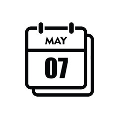 calender icon, 07 may icon with white background
