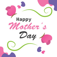 Mother's Day floral card . Vector