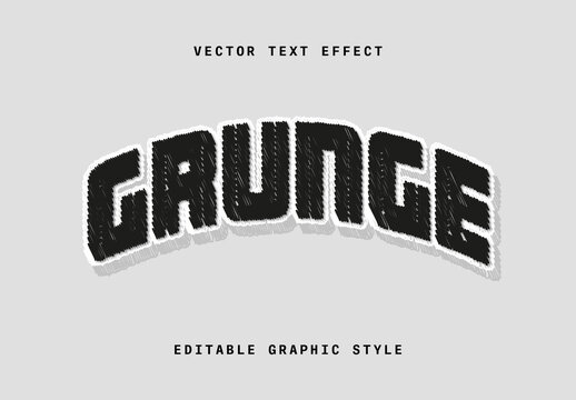 Black and White Scratched Font Grunge Rough Text Effect