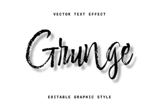 Black Grunge Font Brush Stroke Rough Text Effect