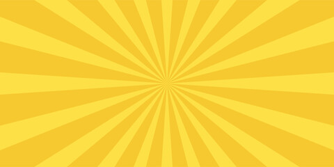 Obraz premium Yellow banner with Sun rays, yellow lines background, light
