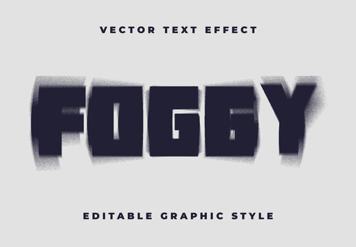 Dark Blue Blurry Font Glitch Soft Text Effect